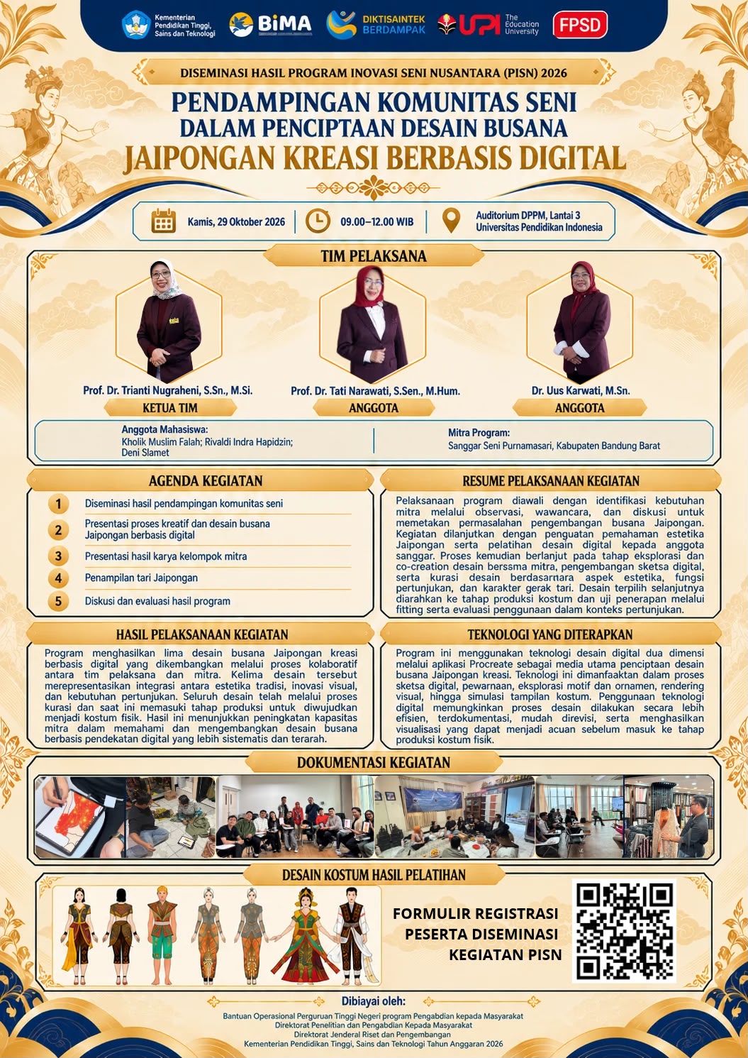 Gelar Diseminasi Inovasi Desain Busana Jaipongan Berbasis Digital