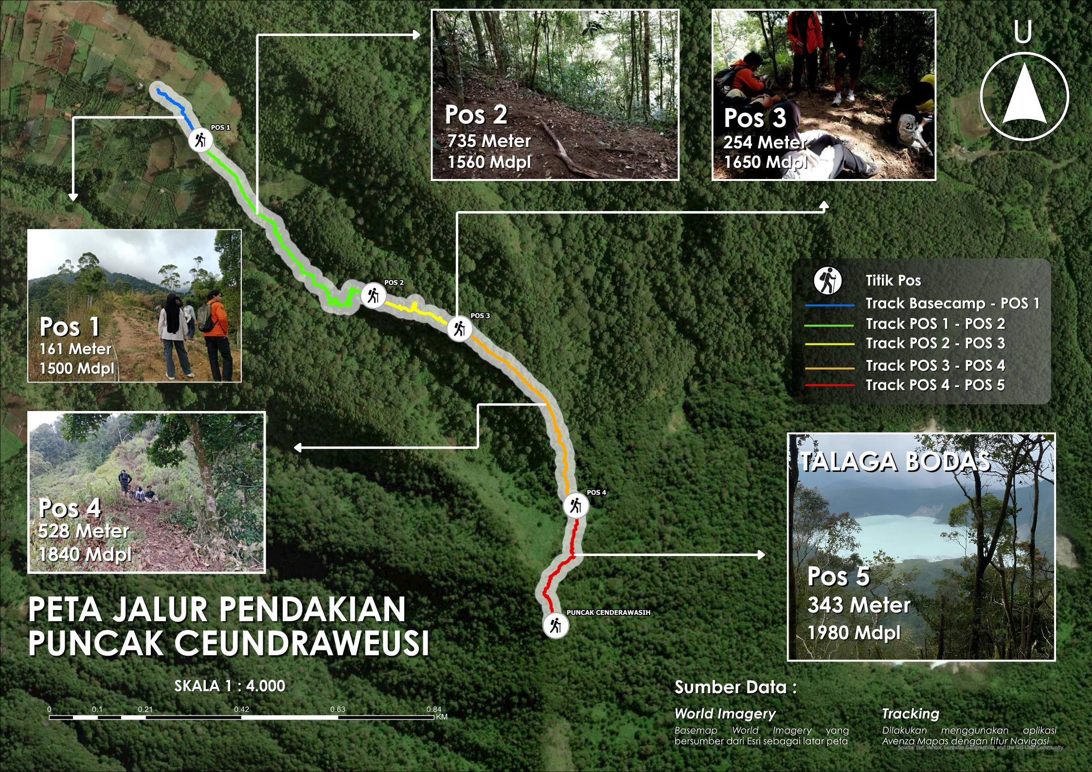 Peta Jalur pendakian Gunung Ceundraweusi