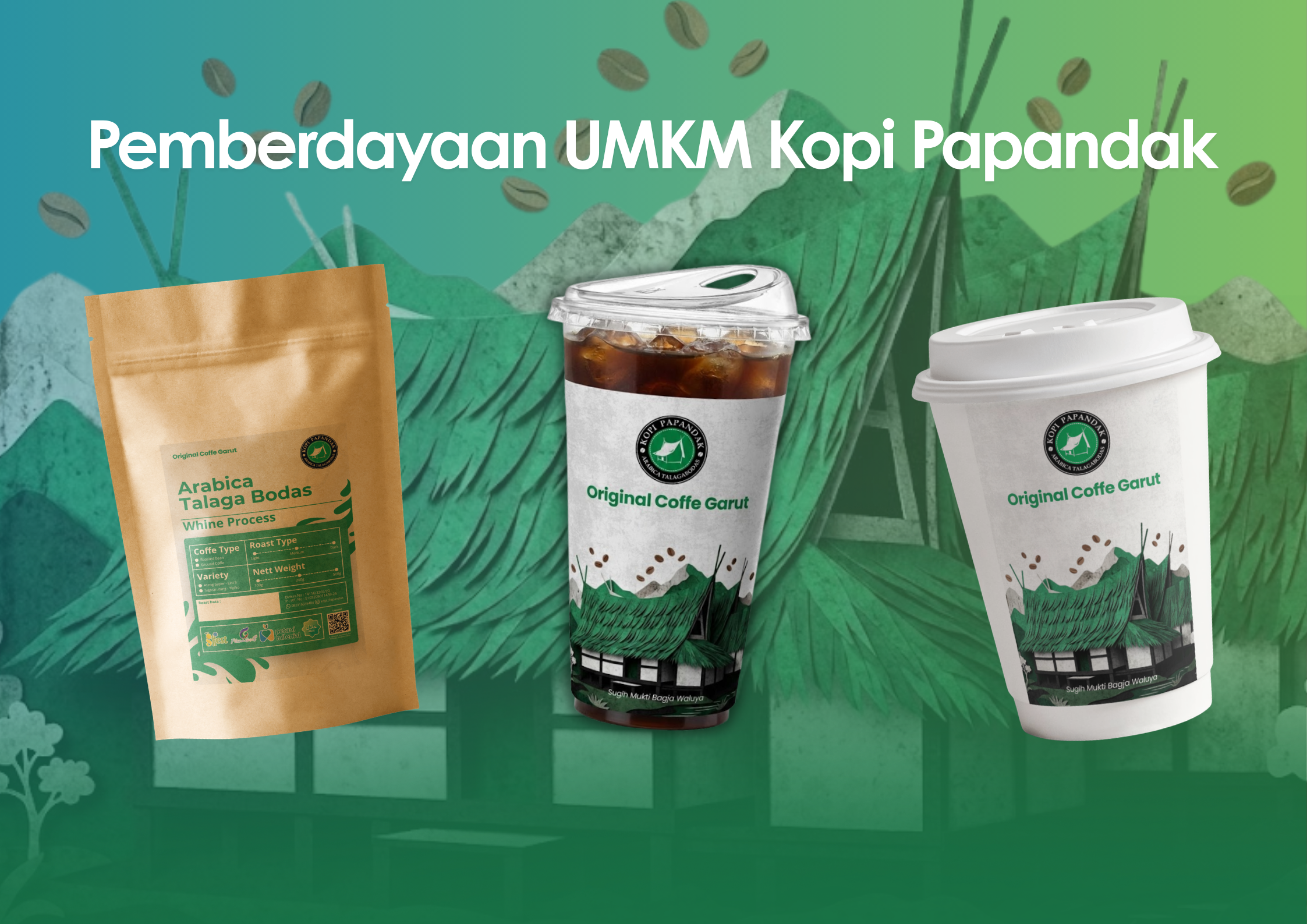 Mockup design kopi papandak