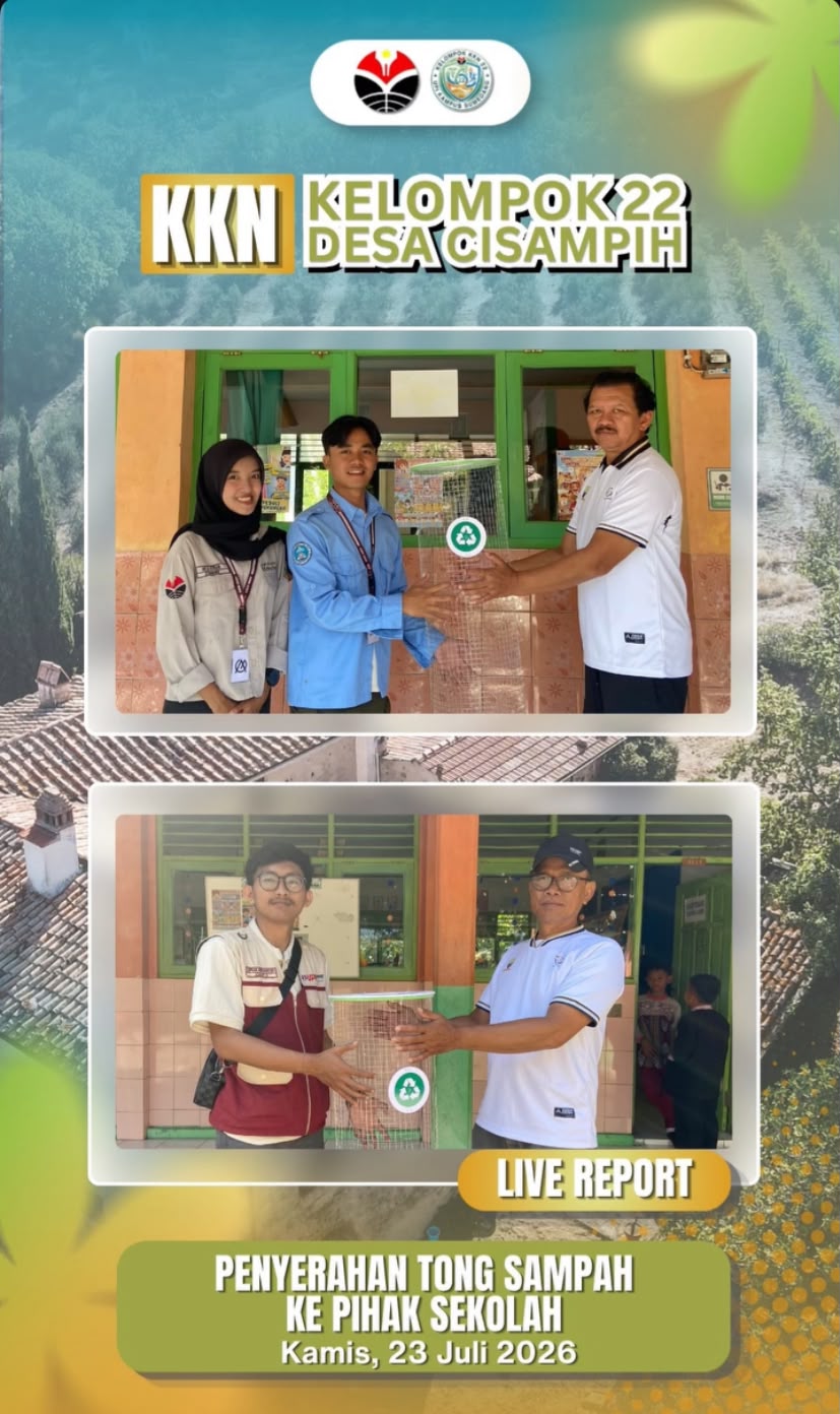 Penyerahan Tong Sampah Daur Ulang ke SD Ciawi, SD Cisampih, Posyandu Ciawi, dan Posyandu Cisampih beserta Mushafahah