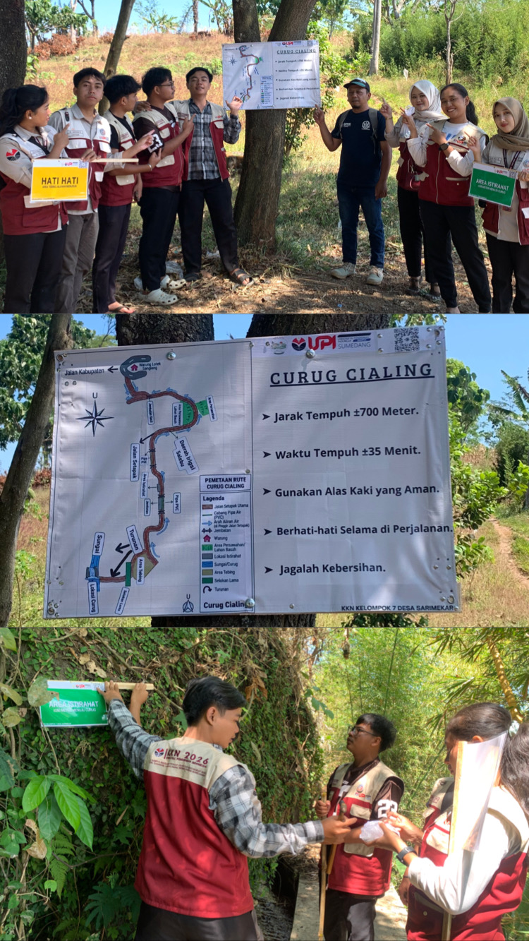 Keberadaan signage meningkatkan kenyamanan dan kemudahan akses bagi wisatawan sehingga mendukung pengembangan Curug Cialing sebagai destinasi wisata desa. Signage menjadi salah satu sarana promosi wisata yang memperkuat identitas Curug Cialing sebagai objek wisata unggulan Desa Sarimekar.